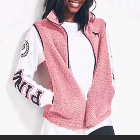 Sherpa Vest Pink Med Nwt | Poshmark
